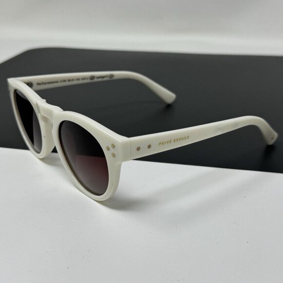 Prive Revaux The Expressionist C100 polarized white round frame sunglasses main image 4